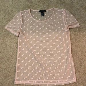 See through shirt with polka dots
